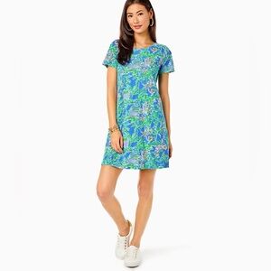 Lilly Pulitzer Cody T Shirt Dress Size XS Short Sleeve Swing Fit Pima Cotton